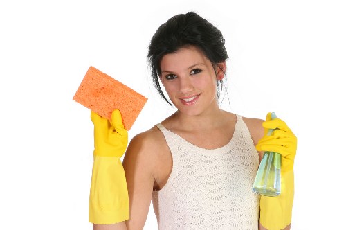 Close-up of mattress stain treatment during cleaning in Whitechapel
