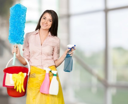 Staff assessing carpet cleaning risks before starting work